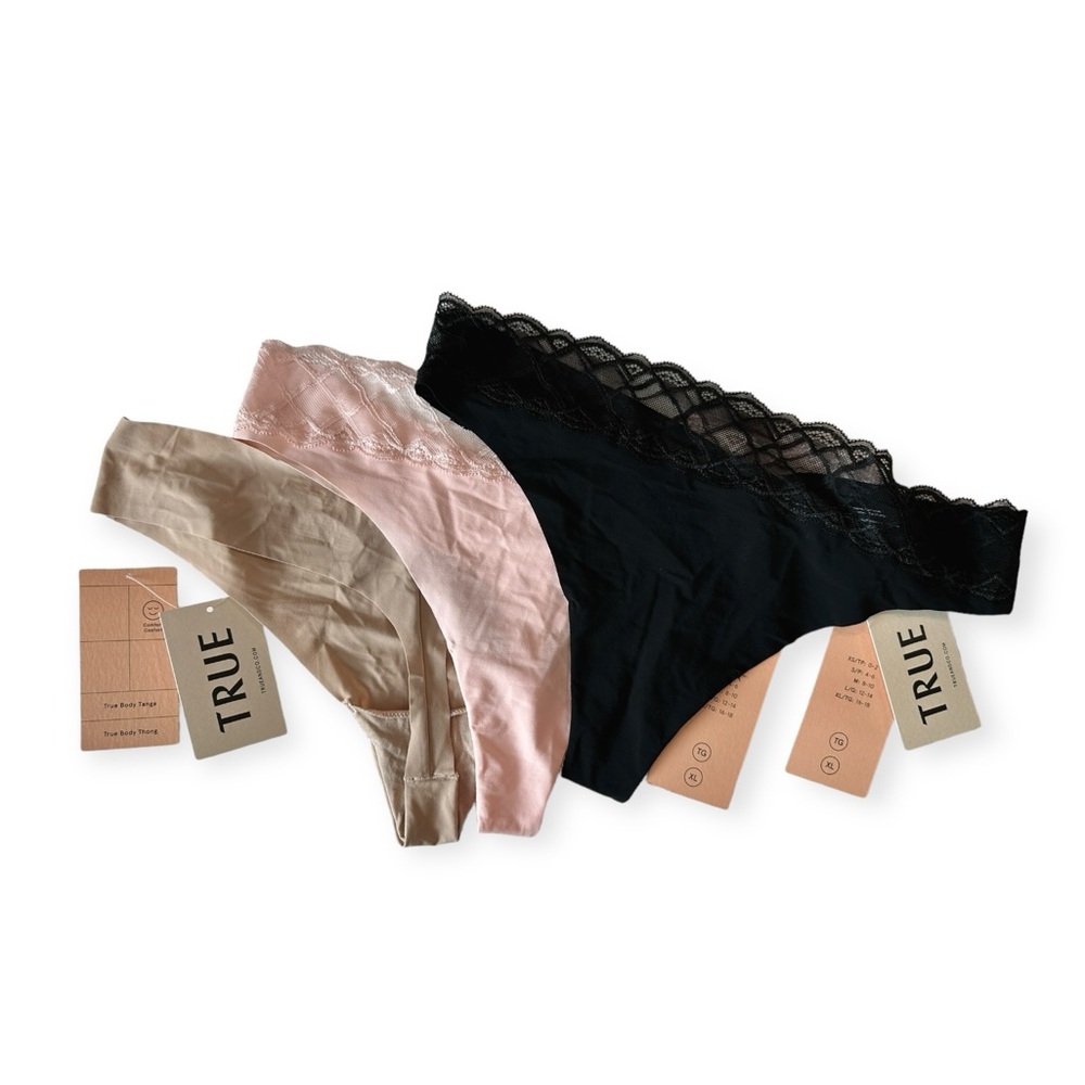 Set of 3 NWT XL True & Co. True Body Thong Underwear Panties